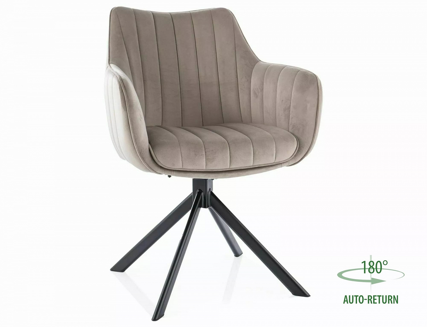 Стул AZALIA Velvet Bluvel 40 темно-бежевый/черный, поворотный