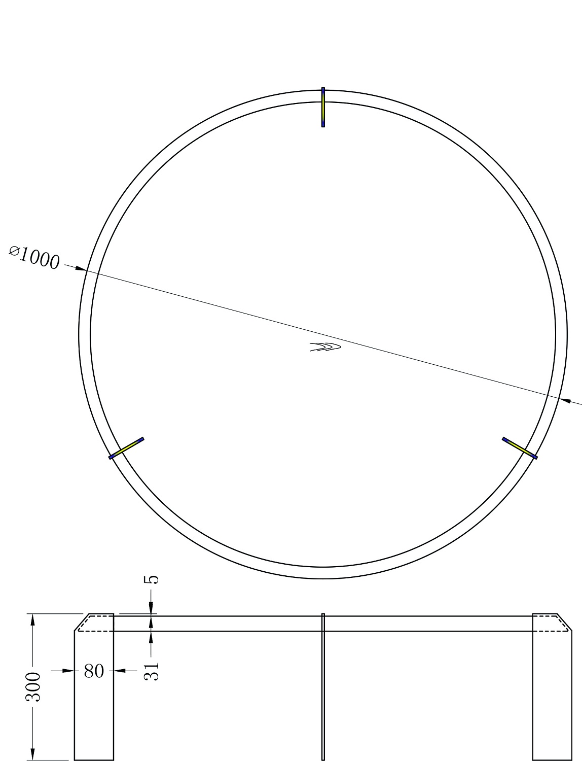 KFG203 Стол журнальный d100*30см